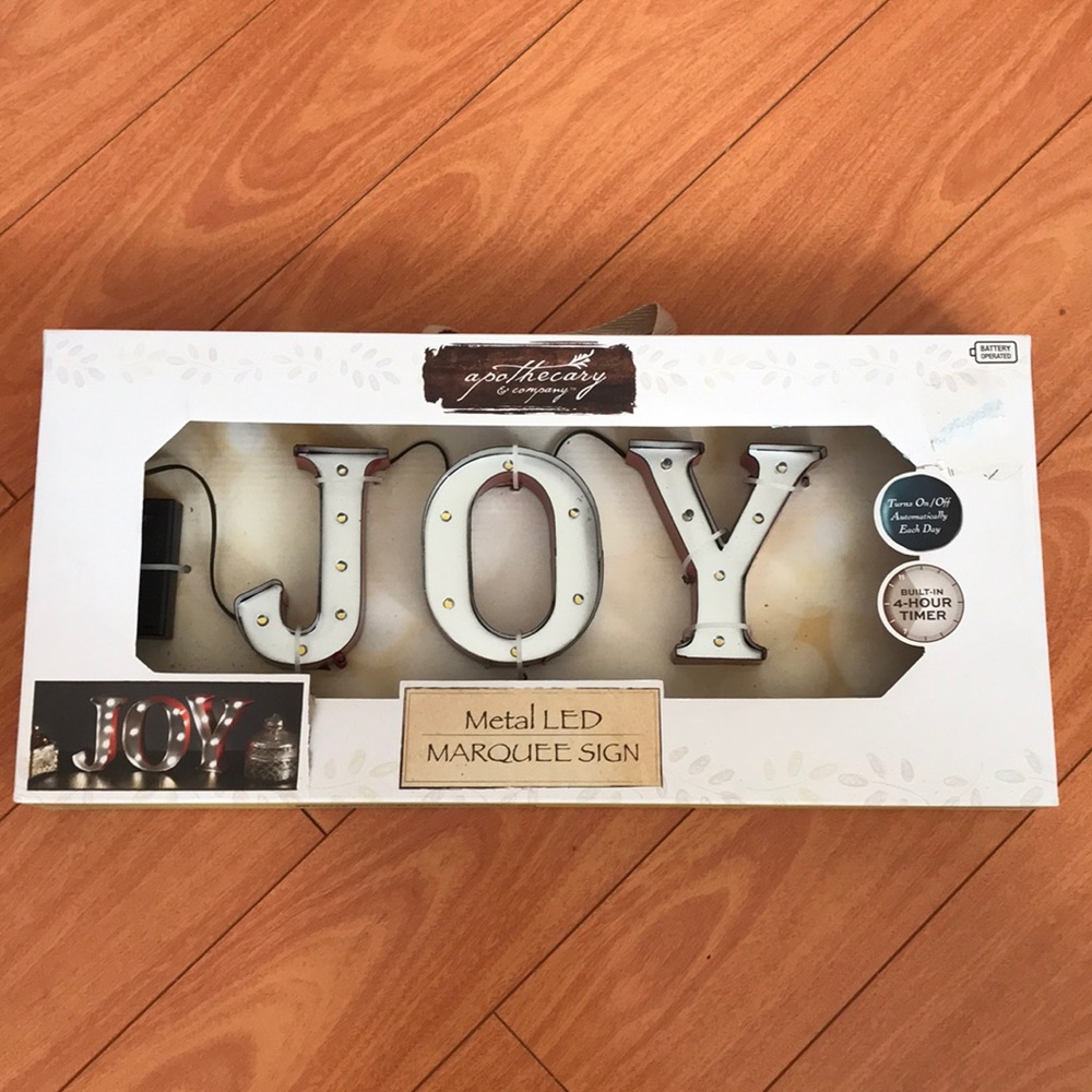 APOTHECARY Metal LED Marquee Sign Joy